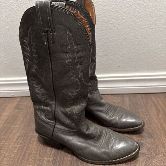 NOCONA Mens Size 7.5D Vintage Gray Leather Cowboy Western Boots Rodeo - Picture 1 of 10